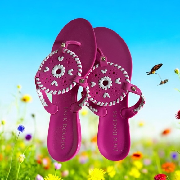 Jack Rogers Pink Beaded Sandals for Summer - Picture 1 of 2